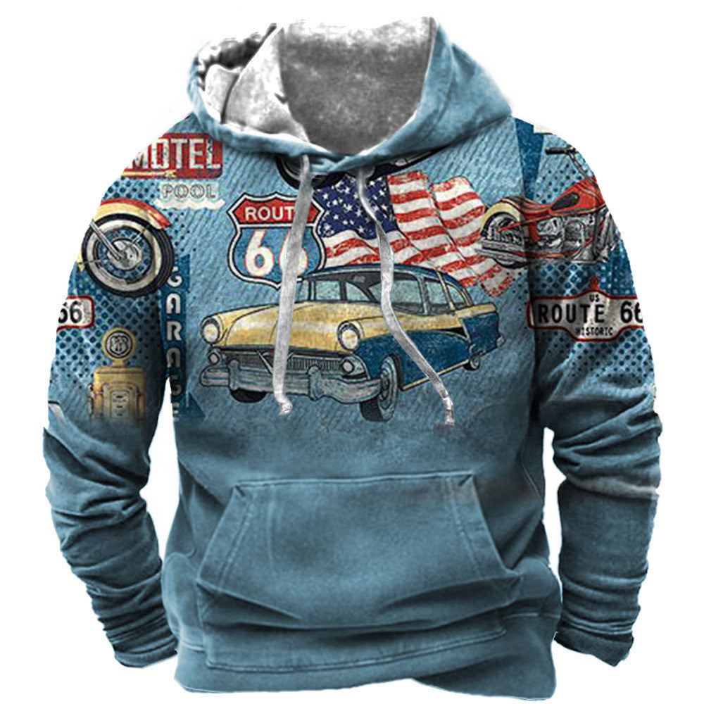 Cute Men's Urban 3D Digital Printing Sweater Male