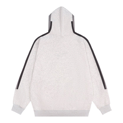 Male Hooded Fleece Lined Sweater For Autumn Spring Winter Men