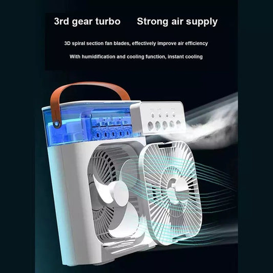 3 In 1 Air Humidifier Cooling USB Fan LED Night Light Electric Fan