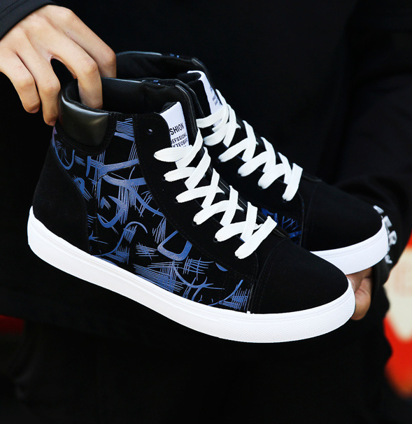 Cute Spring High Top Ankle Korean Edition Men's Shoes