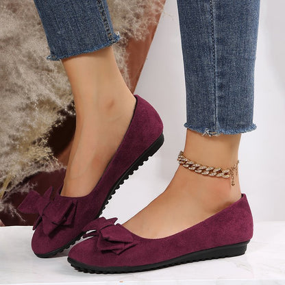 Elegant Women's Female Fashion Bowknot Breathable Flats Shoes Casual Round Toe Loafers Cozy Shoes For Women