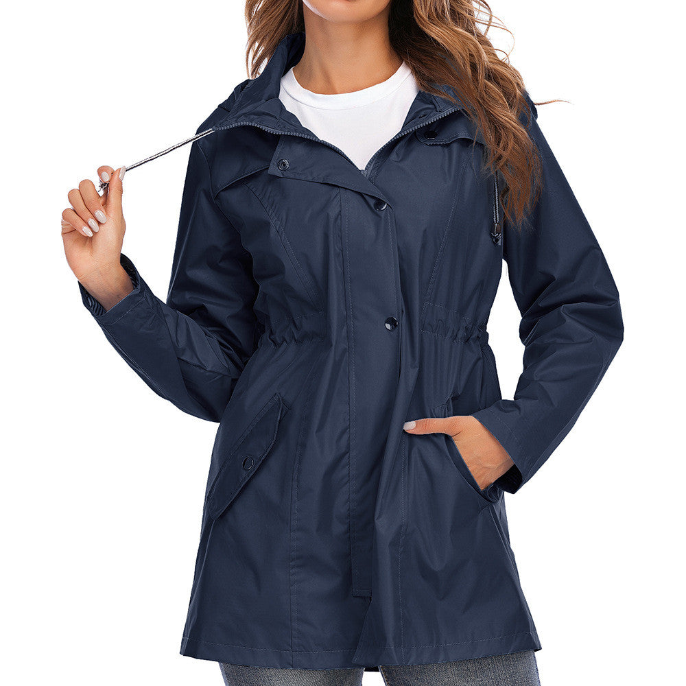 Women's Waterproof Zipper Raincoat jacket