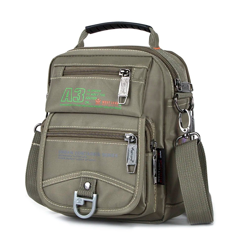 3707 Men Messenger Running Bags Casual Multifunction Small Travel Bags Waterproof Shoulder Waist Packs Military Crossbody Bags 3705Khaki Mini(Max Length<20cm) CHINA