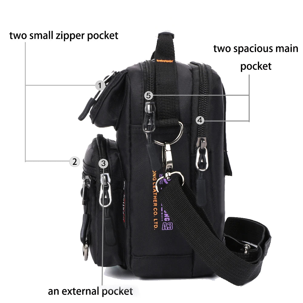 3707 Men Messenger Running Bags Casual Multifunction Small Travel Bags Waterproof Shoulder Waist Packs Military Crossbody Bags