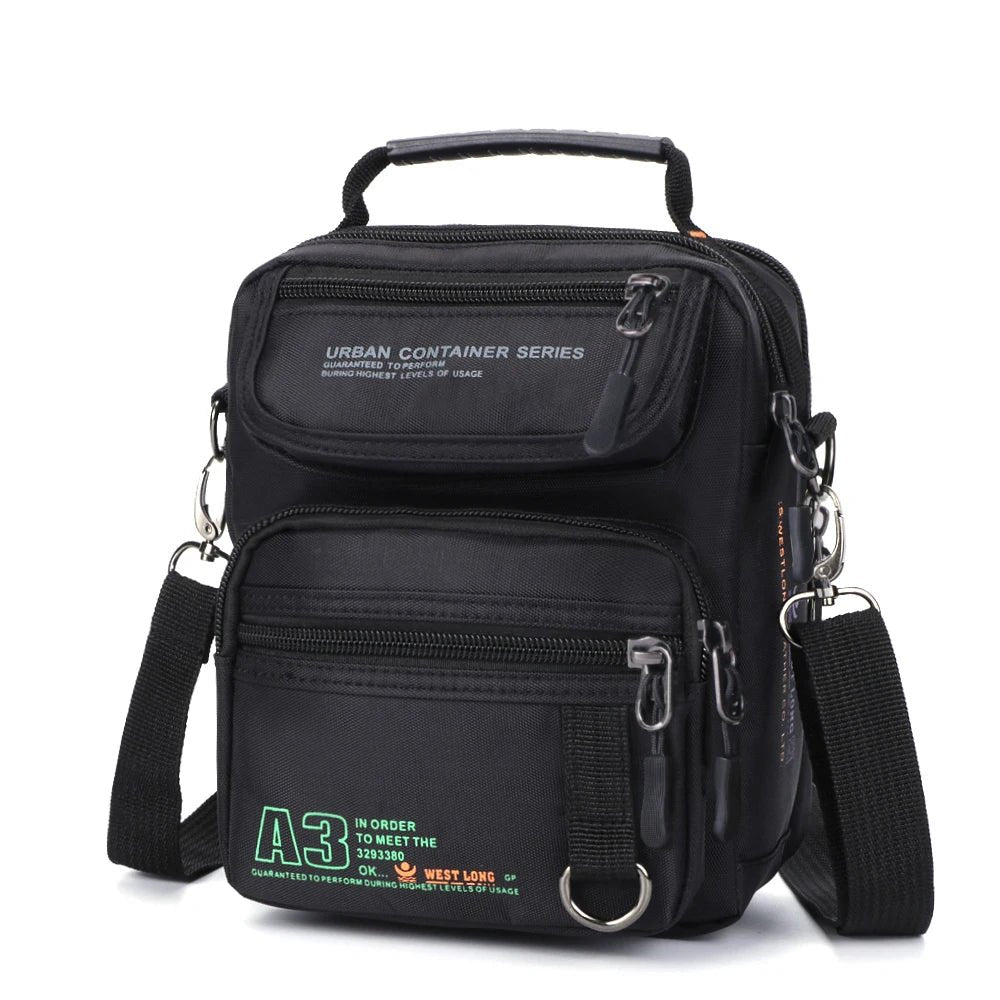 3707 Men Messenger Running Bags Casual Multifunction Small Travel Bags Waterproof Shoulder Waist Packs Military Crossbody Bags 3707Black Mini(Max Length<20cm) CHINA