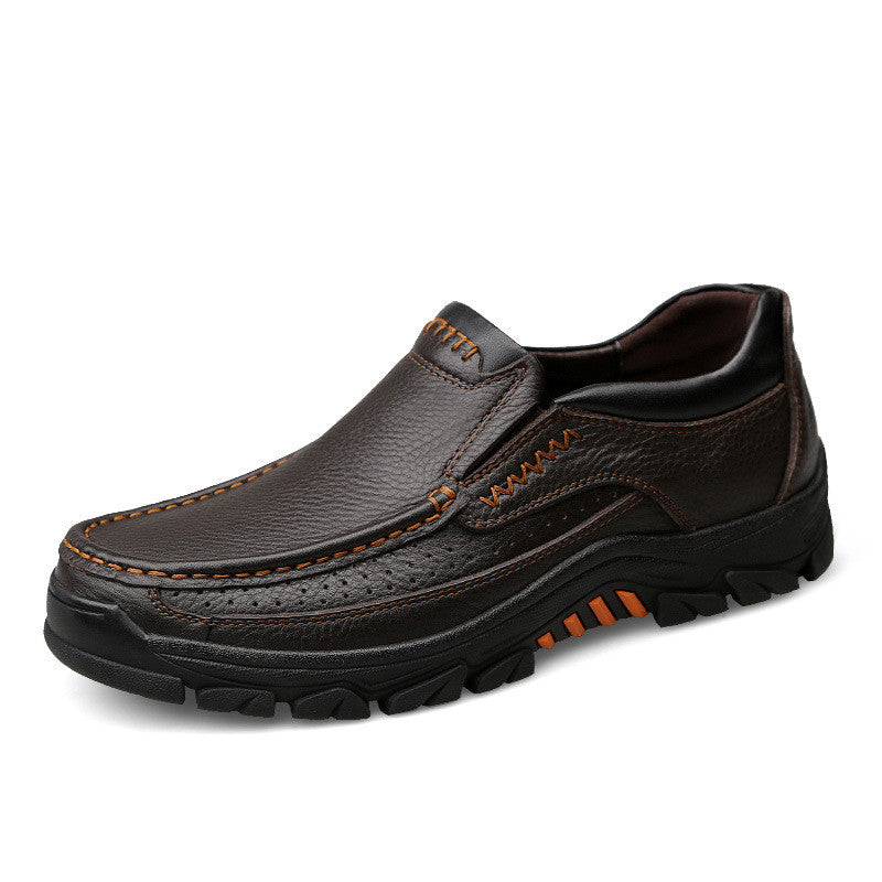 Men's hollow leather breathable outdoor casual leather shoes