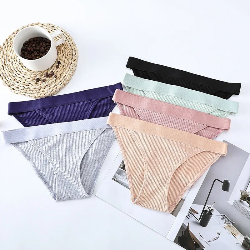 3pcs Cotton Panties Underwear For Women Sports Striped Briefs For Ladies Female Lingerie Woman Intimates Cotton Panties BANNIROU