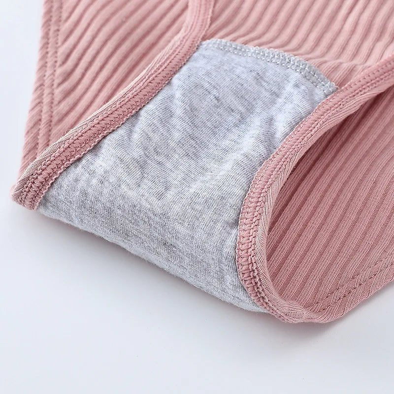 3pcs Cotton Panties Underwear For Women Sports Striped Briefs For Ladies Female Lingerie Woman Intimates Cotton Panties BANNIROU