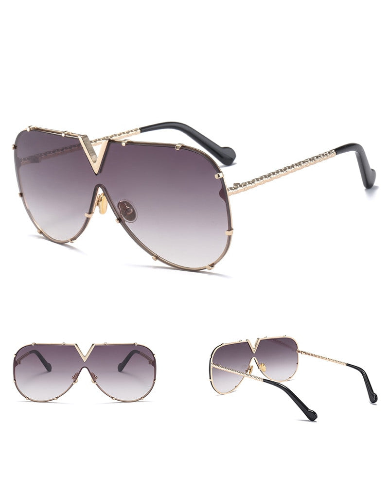 Cute Men's Stylish Sunglasses For Men Women Male Female frameless, rivet, personality glasses