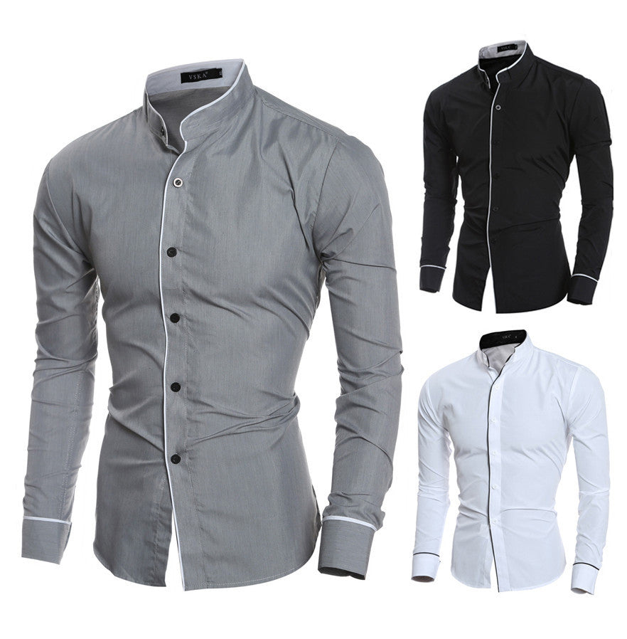 Cute Casual Urban Fit Men's Long Sleeve Bottoming Shirt