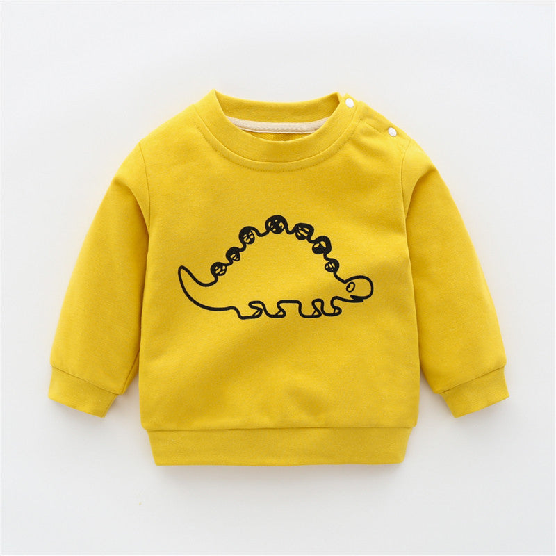 Warm Children Autumn New Spring And Autumn Children's Clothing Yellow dinosaur