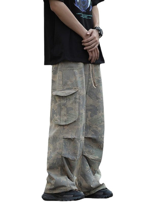 Cute Men's Camouflage Workwear Wide Leg Pants