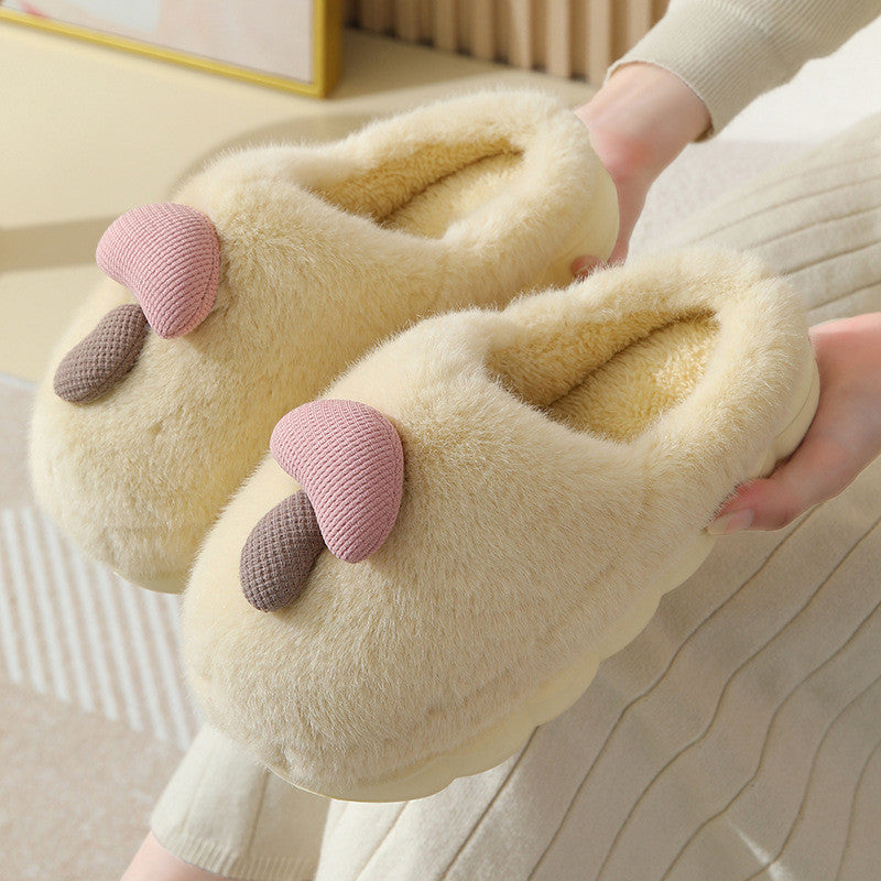 Women's Thick-soled Autumn And Winter Plush Slipper Indoor Non-slip Slippers