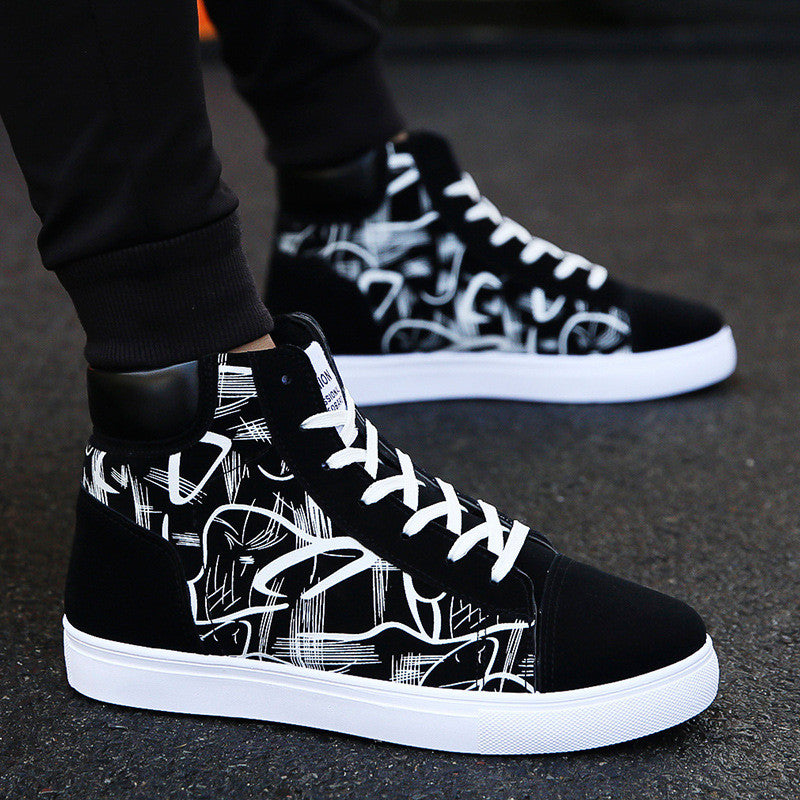 Cute Spring High Top Ankle Korean Edition Men's Shoes