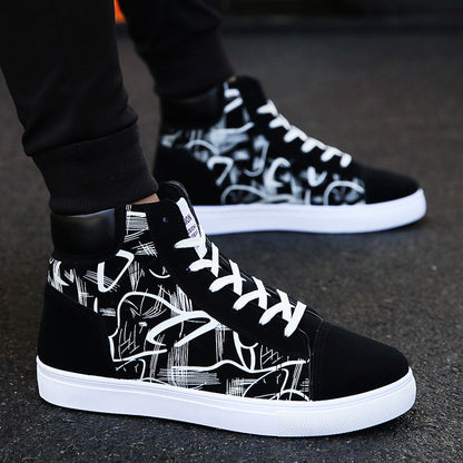 Cute Spring High Top Ankle Korean Edition Men's Shoes