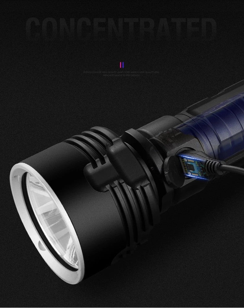 Strong Flashlight Focusing Rechargeable Super Bright LED Outdoor Xenon Lamp