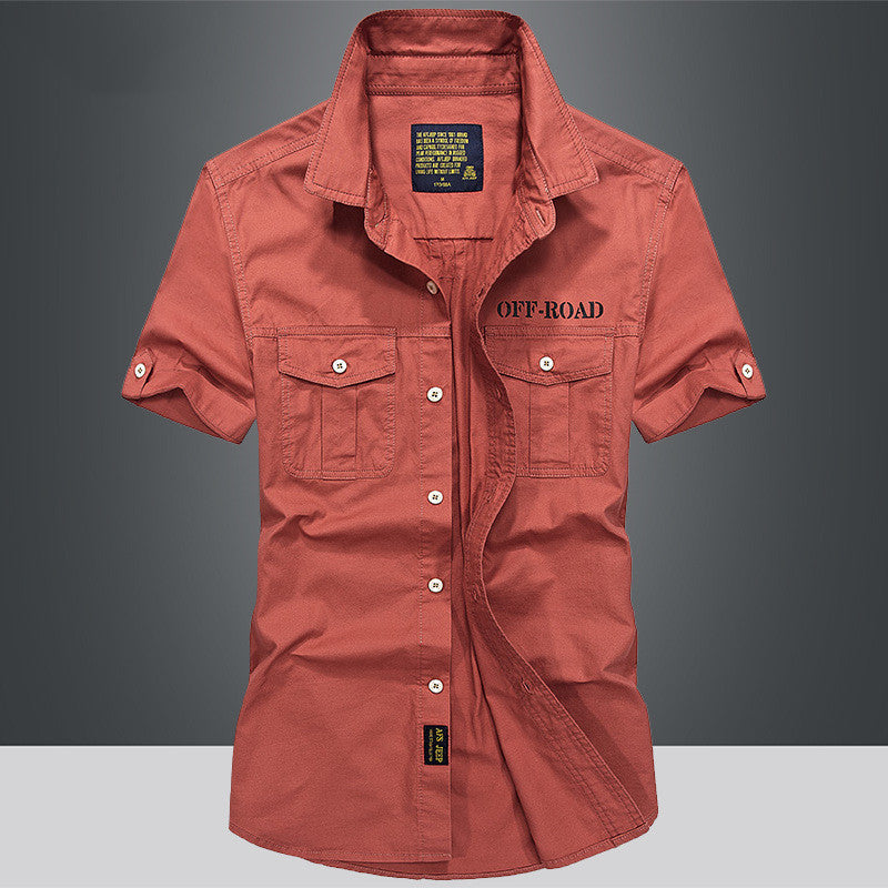 Men's Fashion Loose Cargo Pure Cotton Shirt