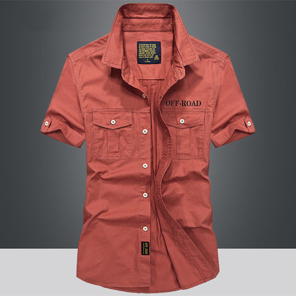 Men's Fashion Loose Cargo Pure Cotton Shirt