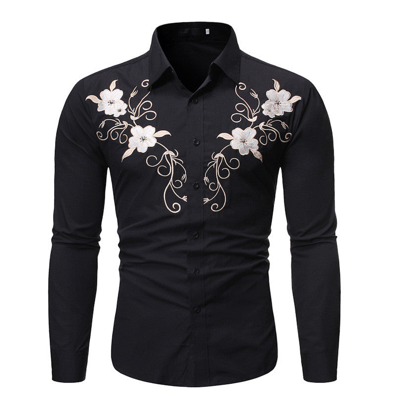 Men's Casual Fashion Shirt Printed Long Sleeve Casual Executive Shirt 5310