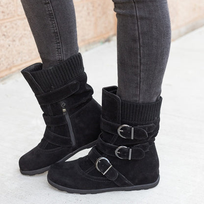 Casual Winter Boots Strap Buckle Shoes