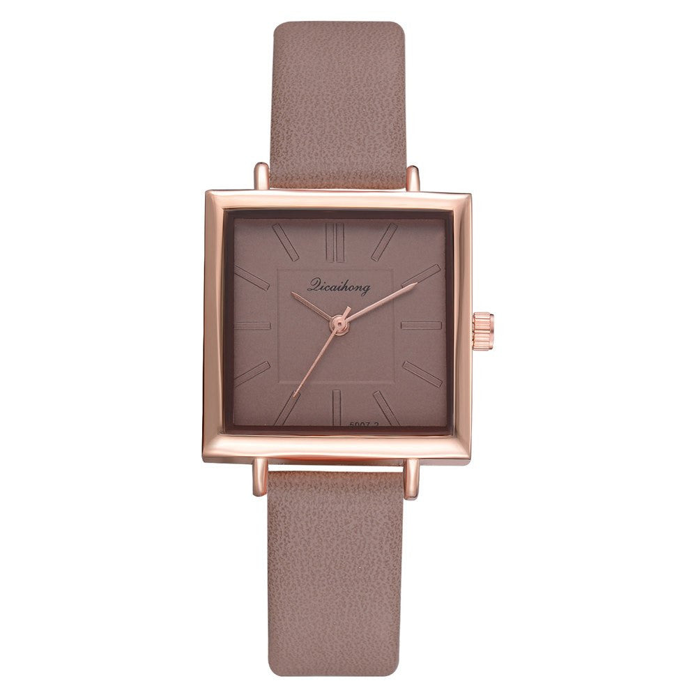 Elegant Square Women's Bracelet Wrist Watch Leather Crystal Ladies Quartz Clock