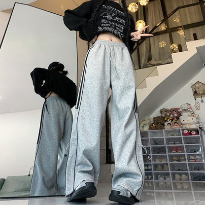 Elegant Women's American Design Drawstring Sweatpants Casual