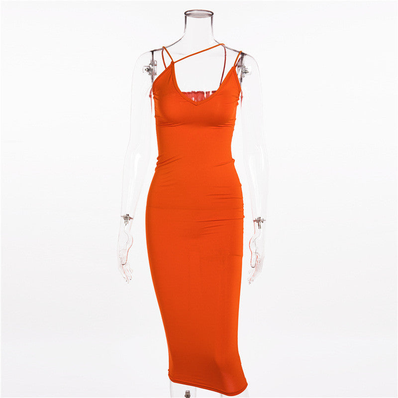 Elegant Urban Solid Color One-Piece Tight Dress For Women Ladies