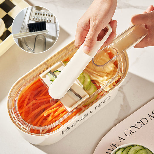 New Multifunction Vegetable Cutter With Basket And Brush Portable Slicer Chopper