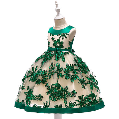 Lovely Children's Girls Applique Princess Dress