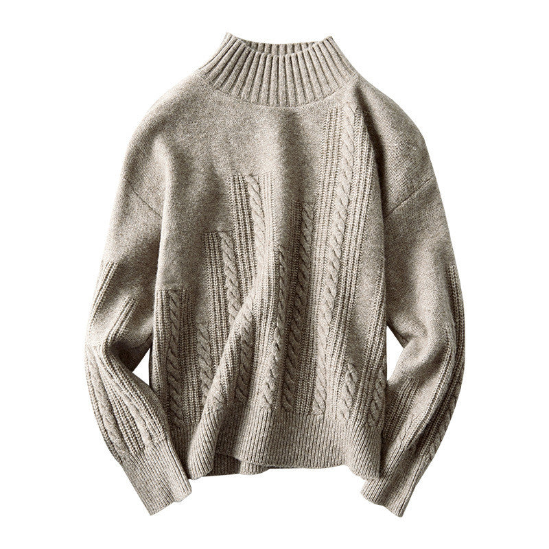 Lovely Female Warm Turtleneck Wool Sweater Women