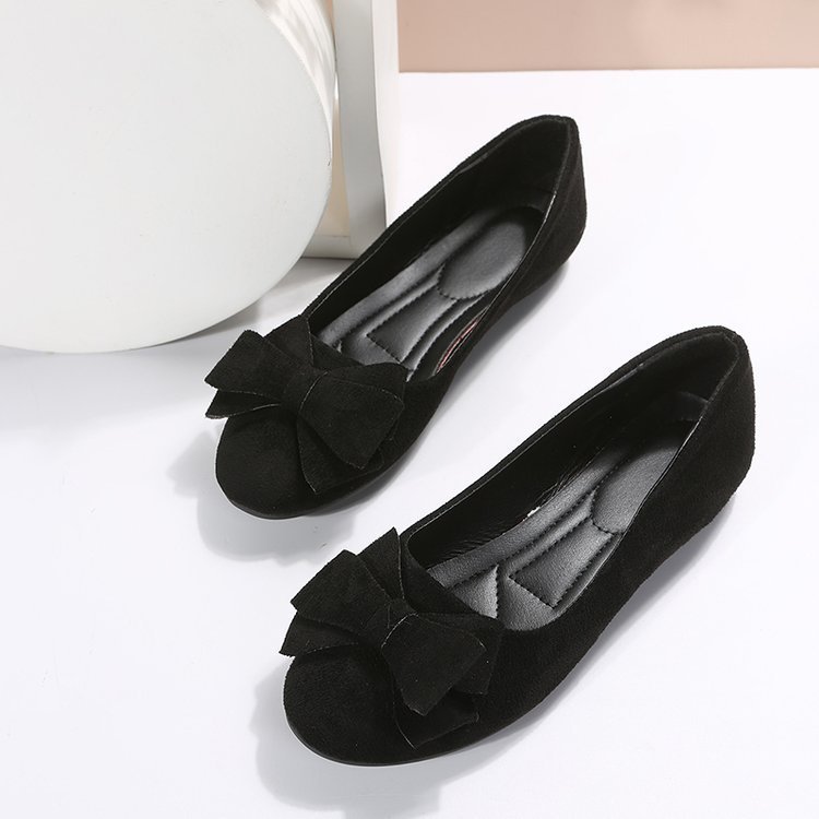 Elegant Women's Female Fashion Bowknot Breathable Flats Shoes Casual Round Toe Loafers Cozy Shoes For Women Black