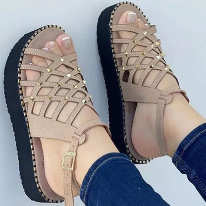 Women's Comfy Cutout Toe Platform Sandals