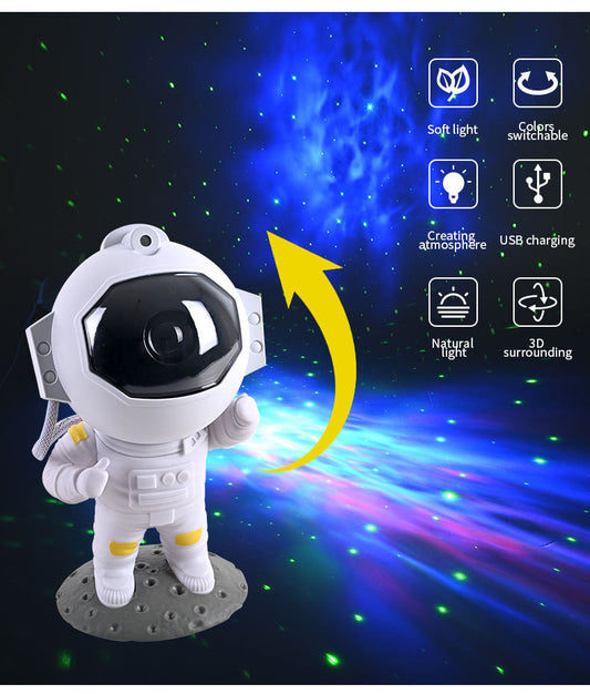 Galaxy Star Projector Starry Sky Night Light Astronaut Lamp Home Room Bedroom