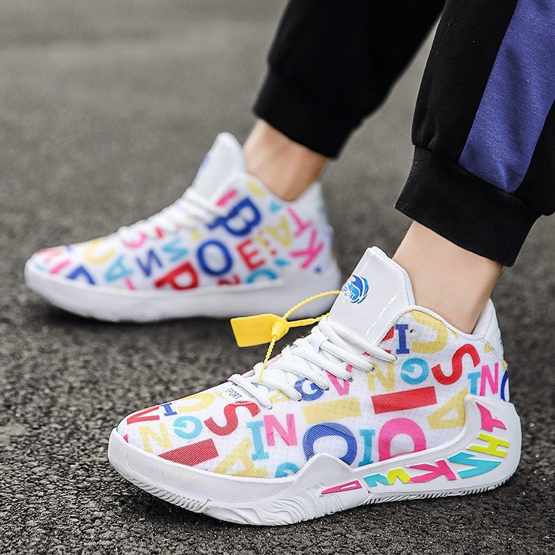 Lovely Women's Casual Couple Graffiti Sneakers Basketball Shoes