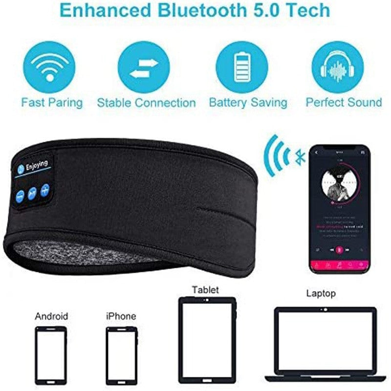 Wireless Bluetooth Sleeping Headphones Headband Thin Soft Elastic Comfortable