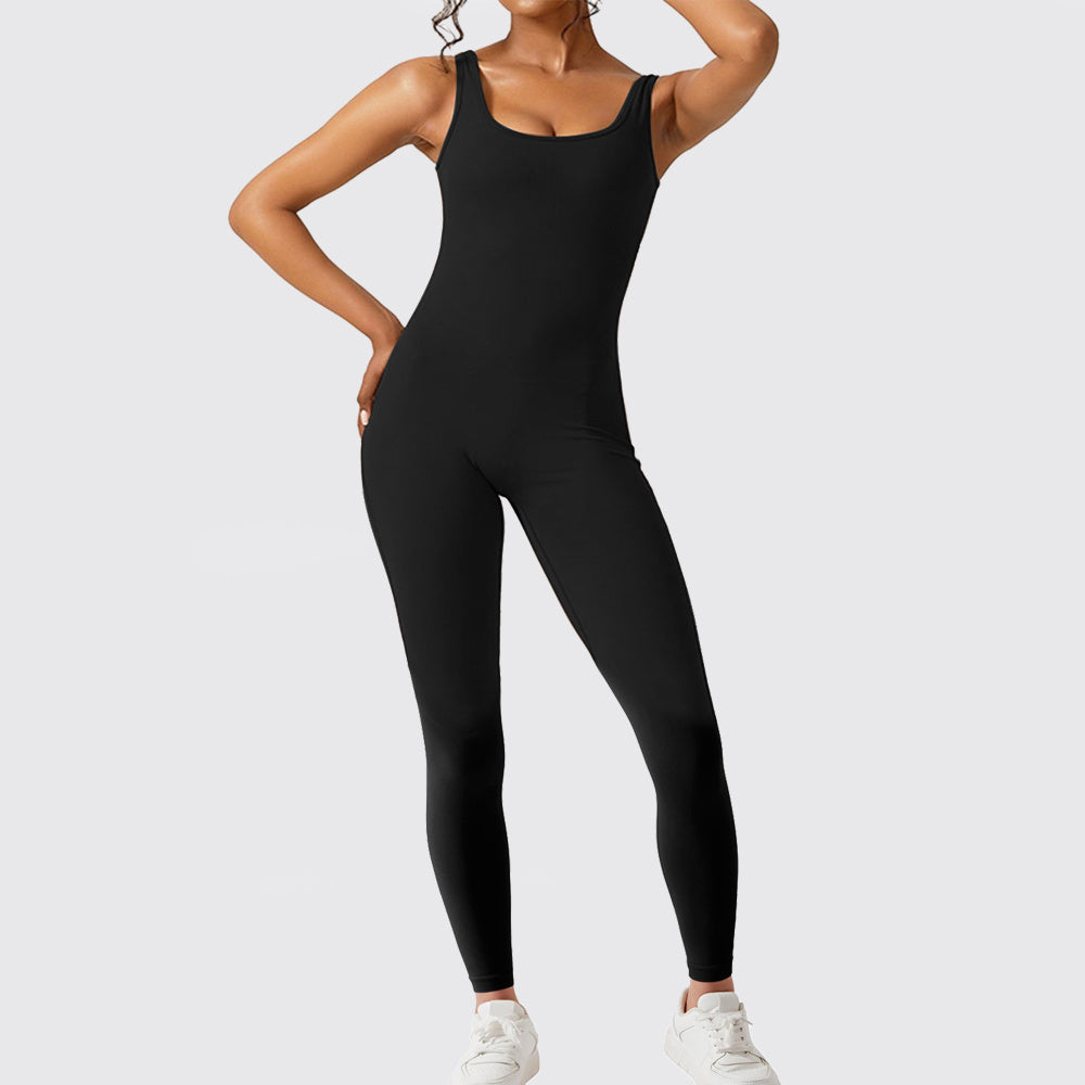 Elegant Female Women Sleeveless Flare Jumpsuits Fitness Yoga Long Pants