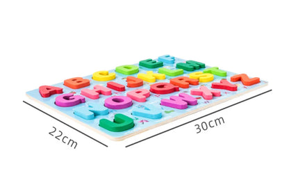 Kids 3D Wooden Puzzle Toys Colorful Number Letter Geometry Shape Cognition Grasp Board Early Learning Educational Montessori Toy