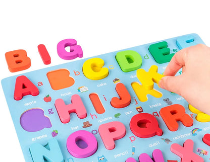 Kids 3D Wooden Puzzle Toys Colorful Number Letter Geometry Shape Cognition Grasp Board Early Learning Educational Montessori Toy