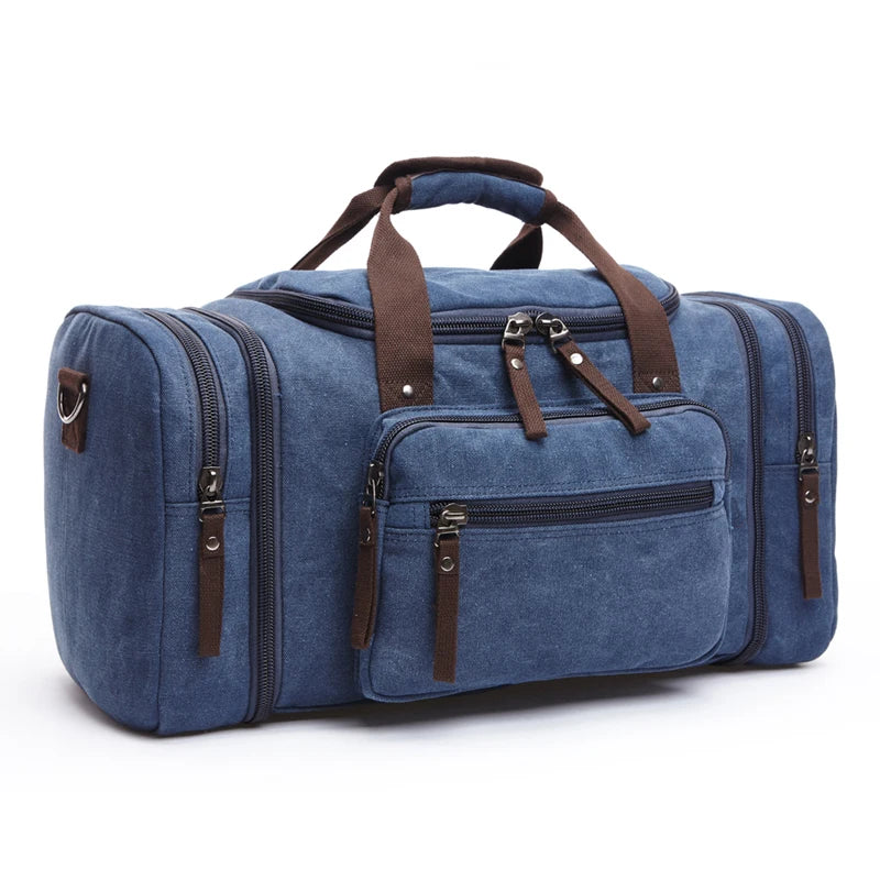 Men Hand Bag Large Capacity Luggage Travel Duffle Bags Canvas Travel Bags Weekend Shoulder Bags Multifunction Outdoor Duffel Bag