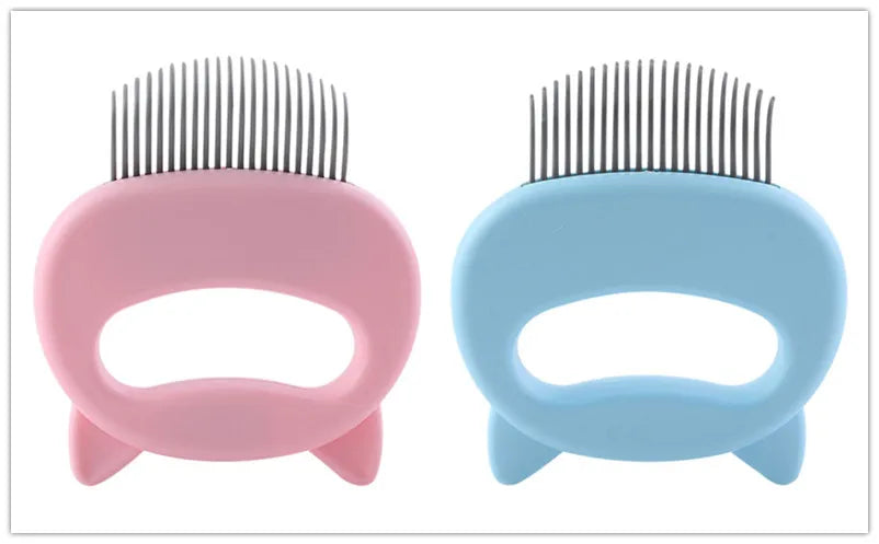 Cat Brush Pet Massage Brush Shell Shaped Handle Pet Grooming Massage Tool To Remove Loose Hairs Only For Cats Pet accessories Pink And Blue One Size