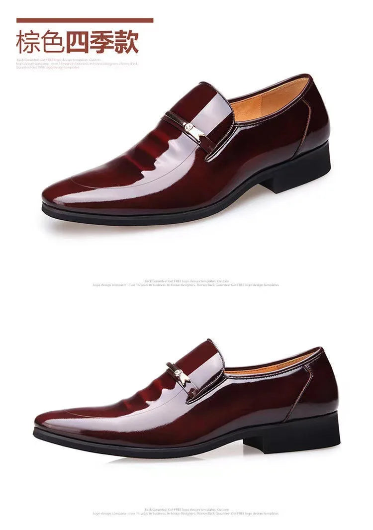 Luxury Business Oxford Leather Shoes Men Breathable Patent Leather Formal Shoes Plus Size Man Office Wedding Flats Male Black