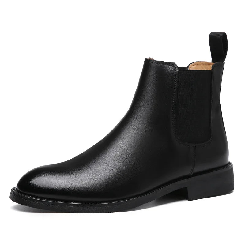 Spring/ Winter Elegant Chelsea Boots Leather Men Couple Shoes Size 35 47 Slip-on Dress Formal Boots Model Fashion Show222