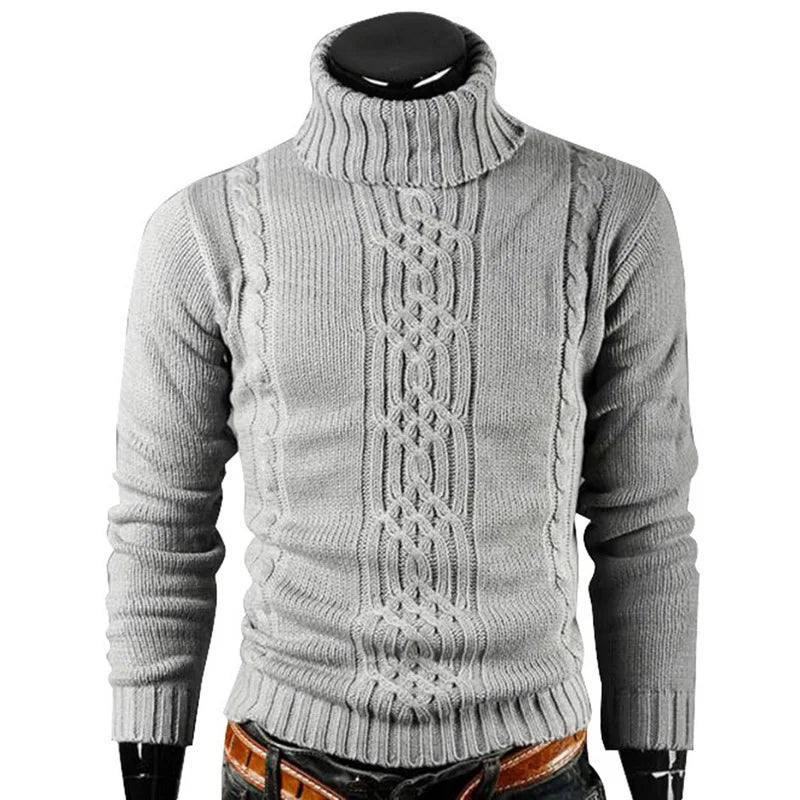 Winter Men's High Quality Turtleneck Sweater Thicken Sweater Casual Pullover