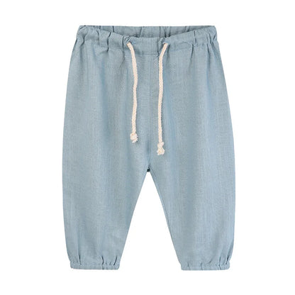 Children's Cotton And Linen Trousers Spring And Summer Thin Boys And Girls Linen Pant Baby Harem Pants WT620