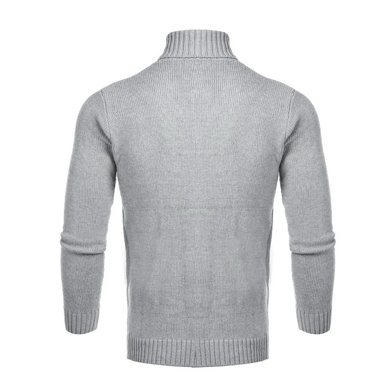 Winter Men's High Quality Turtleneck Sweater Thicken Sweater Casual Pullover