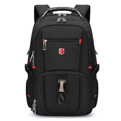 Waterproof Men's Backpack 17 Inch Laptop Backpacks School Travel Bags Swiss-style Large Capacity Business bagpack Male Mochila Black