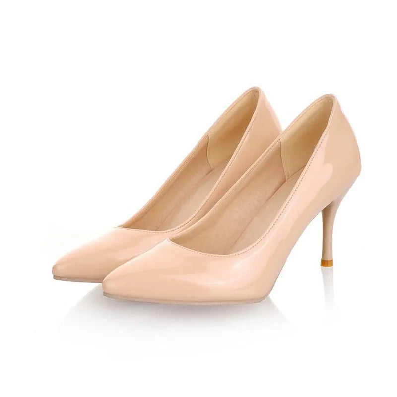 Brand Children Girls High heel Shoes Fashion Heeled Shoes Woman Pumps 2021 High Heels Party Office Wedding Shoes Female 30-43 Nude