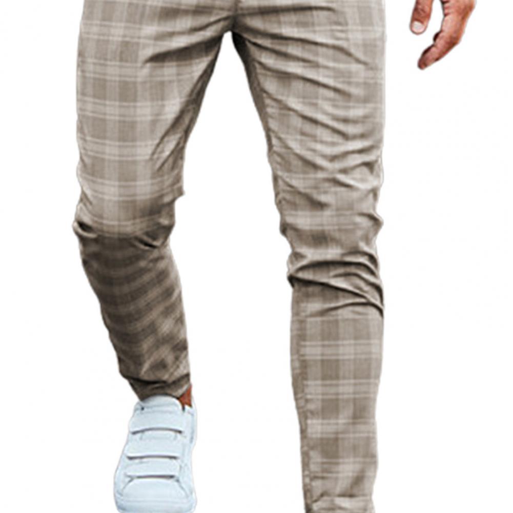 Checkered Fashion Men Trousers Plaid Loose Autumn Winter Vintage Checkered Pattern Pants Business Casual Travel Slim Pants