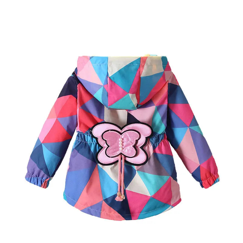 2024 Spring Summer Autumn Girls Fashion Thin Flower Hooded Jacket Baby Kids Children Sweet Coat