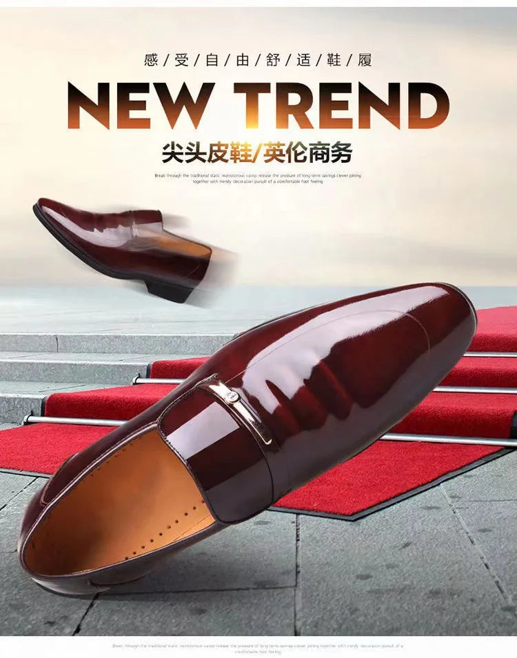 Luxury Business Oxford Leather Shoes Men Breathable Patent Leather Formal Shoes Plus Size Man Office Wedding Flats Male Black